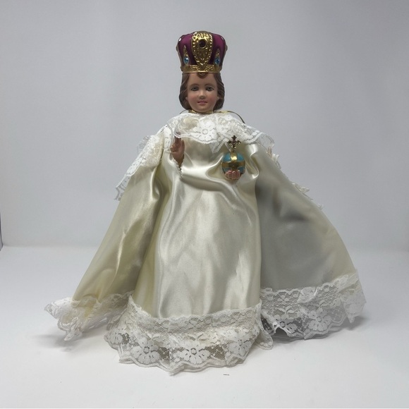Vintage Infant of Prague Jesus Columbia Statuary Chalkware Religious Statue - Picture 1 of 15
